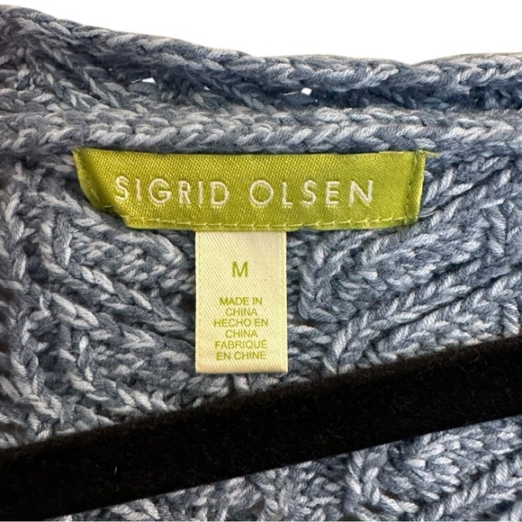 Sigrid Olsen Cardigan Sweater Blue Medium - Picture 5 of 6